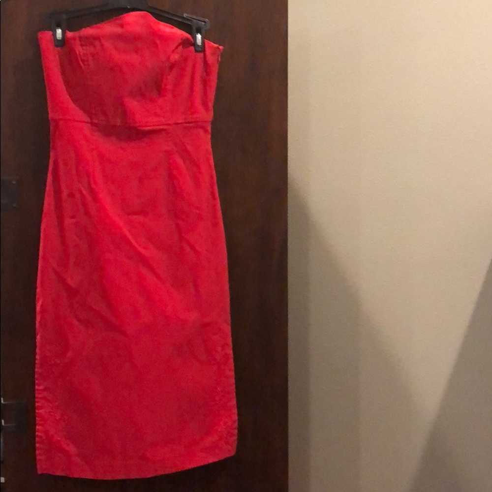 1/2 Express red strapless dress